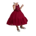 thumbnail image 6 of Seyurigaoka Baby Girls Lovely Formal Party Dress Sleeveless Round Neck 3D Flower Princess Tulle Dress for 3M-5Y Kids, 6 of 9
