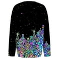 thumbnail image 5 of Fiaer Christmas Jackets for Women Button down Funny Graphic Oversized Trendy Long Sleeve Loose Fit Crew Neck Xmas Tops Black XL, 5 of 5