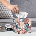 thumbnail image 6 of KLL Tropical Leaves Print Tissue Box Cover,Leather Tissue Holder Square Facial Tissue Case Facial Paper Organizer Dispenser for Bathroom, Vanity Countertop, 6 of 7