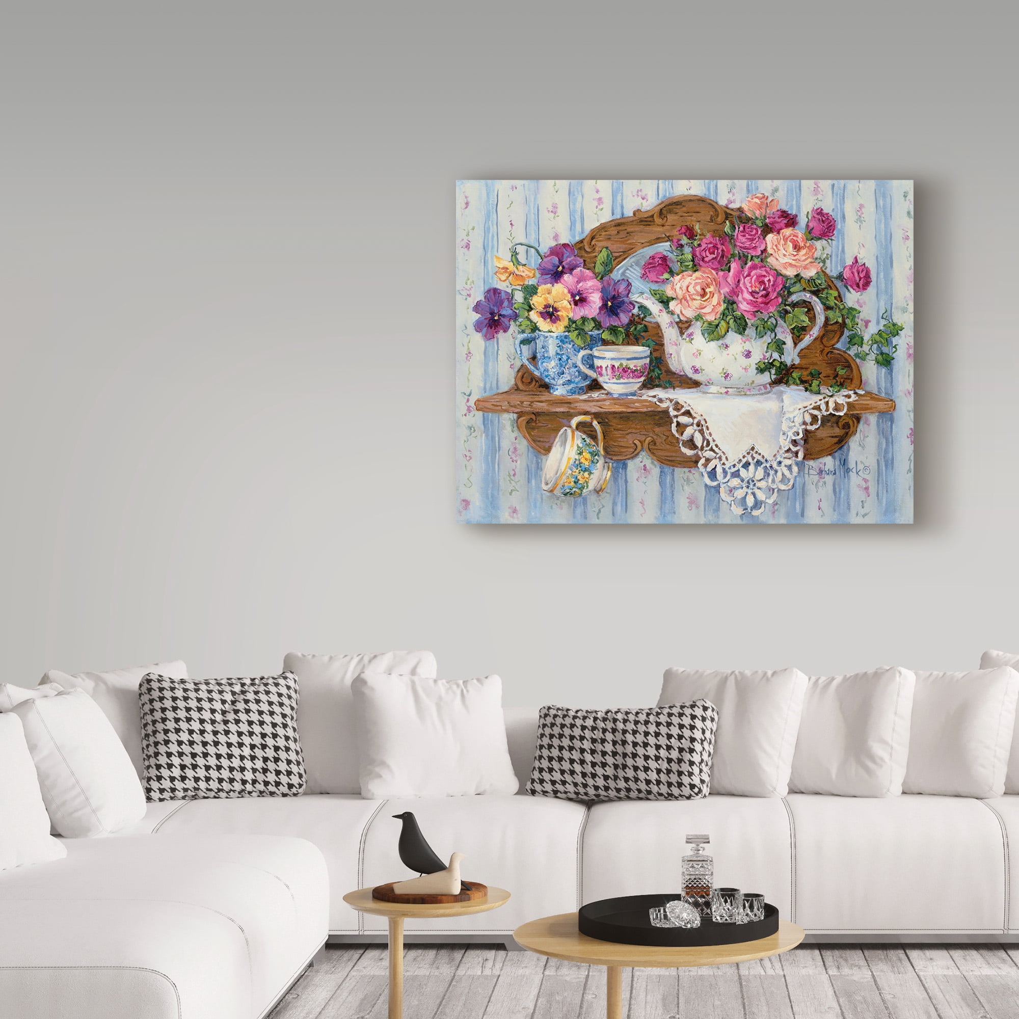 Trademark Fine Art ' Pansies and Lace' Canvas Art by Barbara Mock