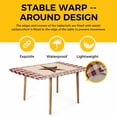 thumbnail image 4 of Western Texas Star Retro Table Cloths for 6 Foot Rectangle Tables, Rustic Vintage Farm Red Beige Plaid Patio Waterproof Elastic Fitted Tablecloths, Washable Rectangular Table Cover for Camping, 4 of 8