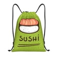 thumbnail image 1 of Xecao Fresh Sushi Pattern Sports Drawstring Backpack - String Swim Gym Bag with Wet Proof Pocket for Women&Men-Small, 1 of 6