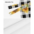 thumbnail image 6 of Tie Up Valance Curtain for Kitchen,Farm Sunflower Green Leaf Plant Rod Pocket Short Curtains Adjustable Tie-Up Shade Valances,Black and White Checker Window Treatment for Bathroom Living Room Bedroom, 6 of 8
