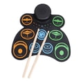 thumbnail image 1 of Almohadilla De Práctica De Batería Con Conector Para Auriculares, Almohadilla De Batería Electrónica, Pedales De Batería, 2 Uds., Altavoz, 9 Almohadillas Para Viajar Para, 1 of 7