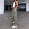 thumbnail image 3 of Cargo Pants for Women High Waisted Casual Pants Baggy Stretchy Wide Leg Y2K Streetwear with 6 Pockets, 3 of 7