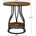 thumbnail image 2 of Tribesigns Round Side Table, End Table 2-Tier End Table Bedside Table with Storage for Couch Side, Living Room (Brown & Black), 2 of 5