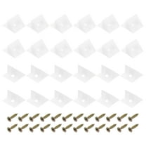 24Packs 90 Degree Plastic Corner Braces, 14x13x9mm Nylon Shelf Right Angle Brackets with Screws (White)
