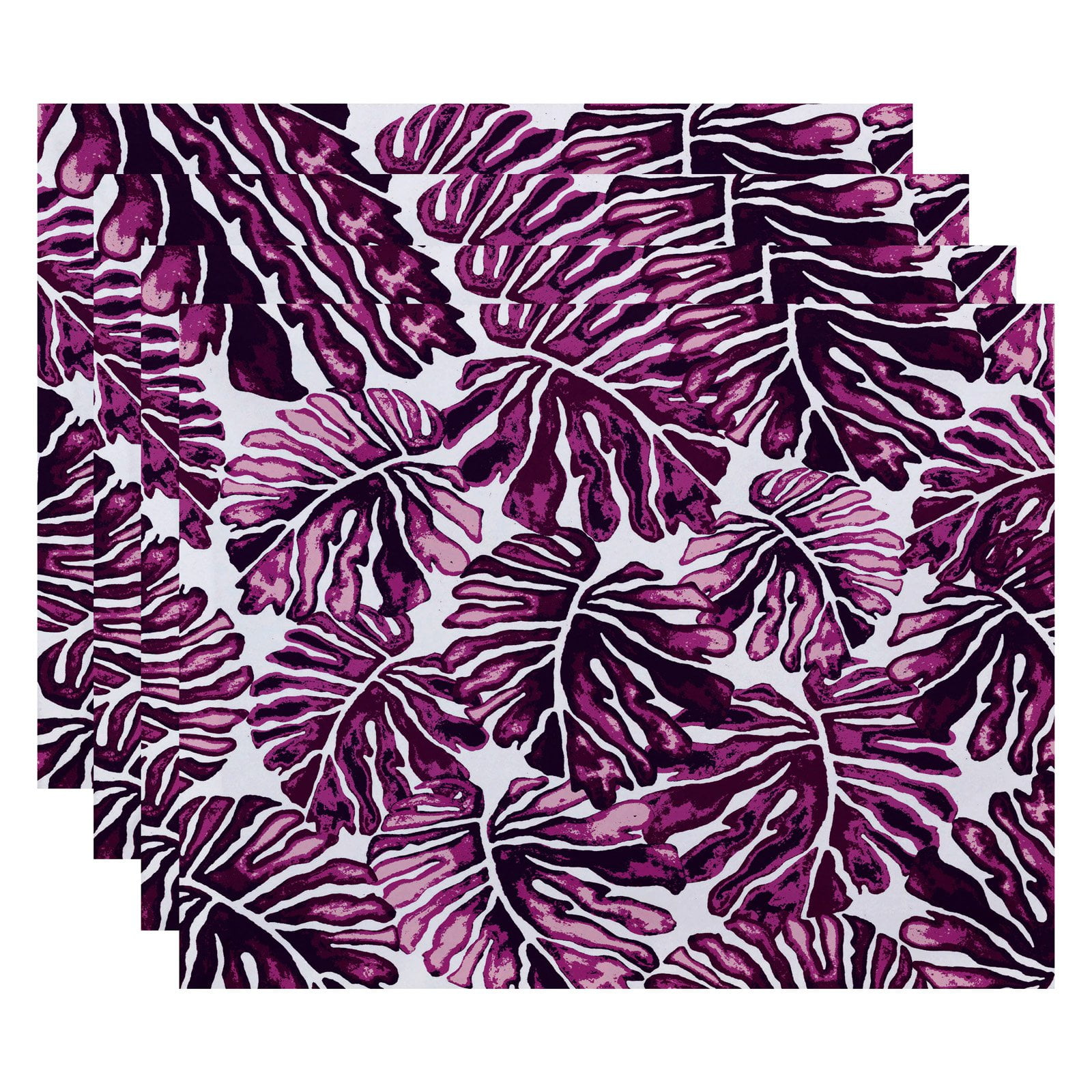 Simply Daisy 18" x 14" Palm Leaves Floral Print Placemat (Set of 4)