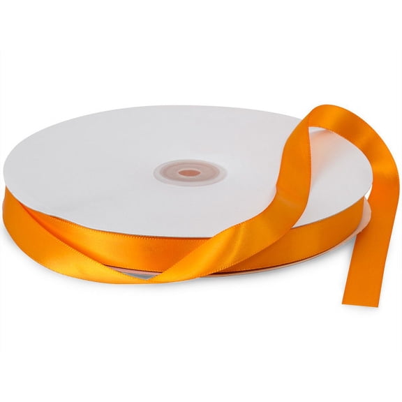 Pack Of 1, Solid Trop Orange Double Faced Satin Ribbon 5/8" X 100 Yds 100% Polyester
