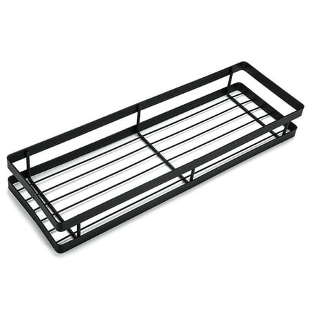 Black Single Tier Country Stainless steel Spice Rack, Cabinet, Wall, or Pantry Mount - Easily Mounted
