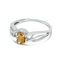 thumbnail image 3 of 10k White Gold Oval Citrine And Diamond Curve Ring, 3 of 6