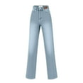 thumbnail image 5 of iHPH7 Straight Jeans for Women Fall Fashion High Waisted Jeans for Women Loose Jeans for Women Wide Leg Jeans for Women Pantalones Para Mujer Light Wash Jeans Women Light Blue L, 5 of 9
