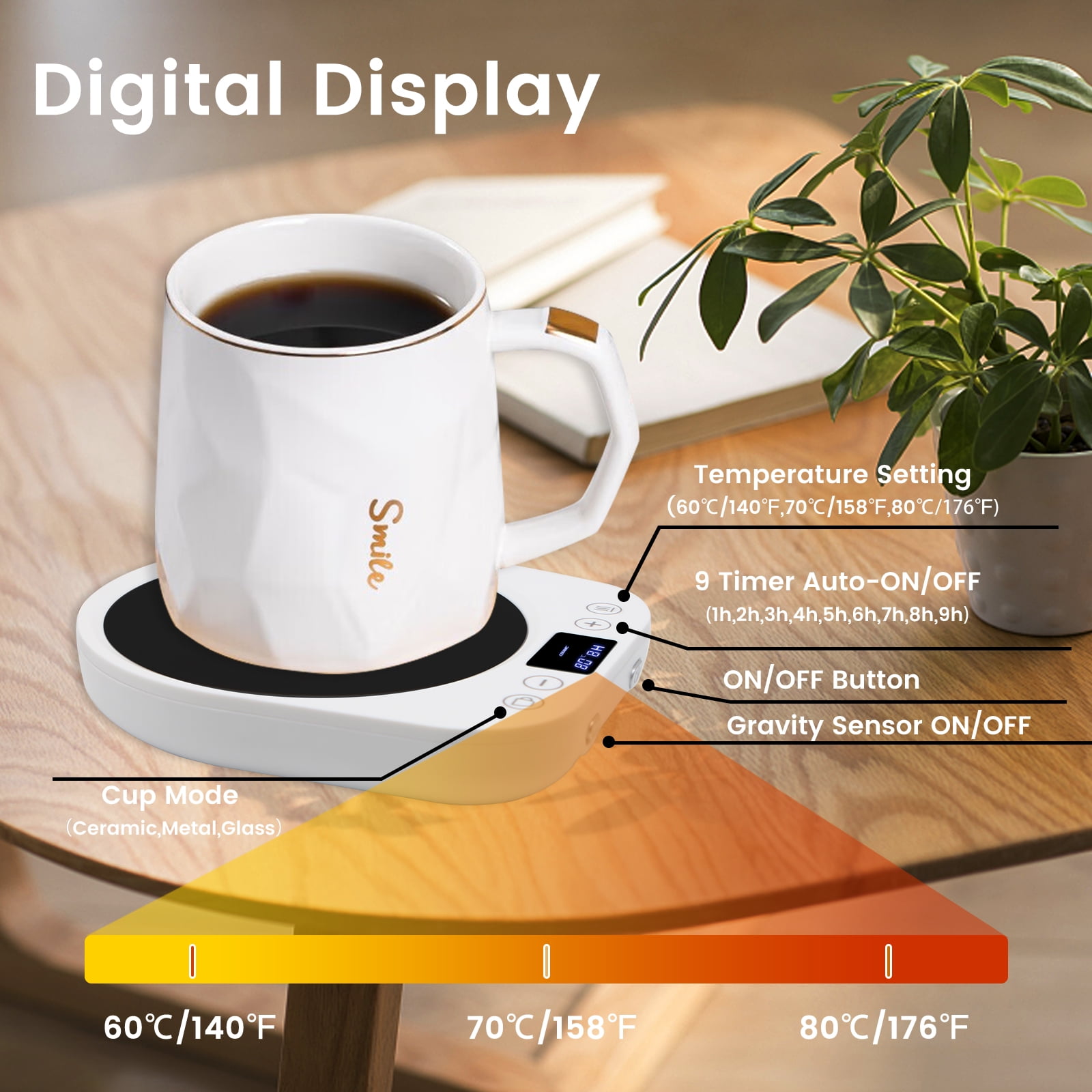 KitchenPROP Coffee Mug Warmer, Electric Coffee Warmer for Desk with 3 –  Aspectek