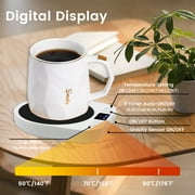 MQ Mug Warmer Electric, 3 Temperature Settings Gravity-Induction Coffee Warmer,1-9 Timer Auto Shut off