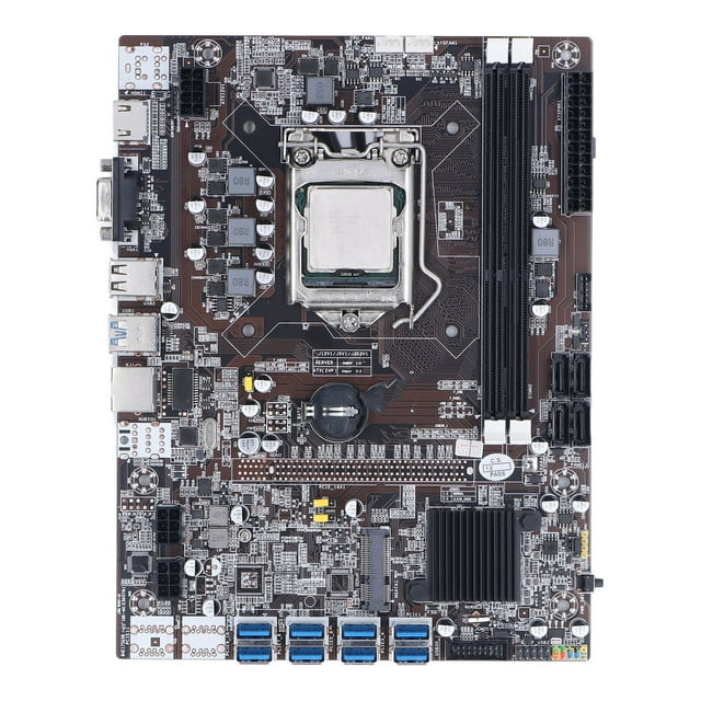 DDR3 Miner Motherboards, PCB Material B75 Miner Motherboard 8 USB3.0 Interface For BTC