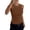 64#Brown, variant on Womens Tank Tops High Neck Sleeveless Ribbed Tank Casual Basic Thick Strap Slim Fitted Racerback Shirts Blue M