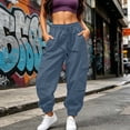 thumbnail image 5 of Cmtiyu Womens Cargo Pants Casual High Waist Drawstring Solid Jogger Pants Outdoor Athletic Trouser with Pockets S-2XL, 5 of 10