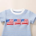 thumbnail image 6 of Futezty Toddler Boys Clothes Summer Outfit Sets, Toddler Baby Boy 4th of July Outfit 6 12 18 24 Months 2T 3T 4T Flag Embroidery Striped Crew Neck Short Sleeve T-Shirt and Shorts Set, 6 of 6