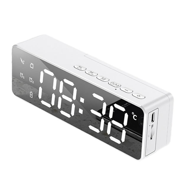 Bluetooth Reloj despertador de carga inalámbrica Radio FM LED para blanco Sunnimix Relojes de alarma