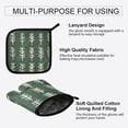 thumbnail image 3 of Yayeee Oven Mitts and Pot Holder Set of 2 Heat Resistant Kitchen Gloves Baking Hot Pad, Dark Green Leaves, 3 of 5