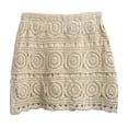 thumbnail image 2 of Womens Crochet Mini Skirt Summer Beach Skirt Cover Up Elegant Lace Hollow out Boho Skirts Coverups, 2 of 4