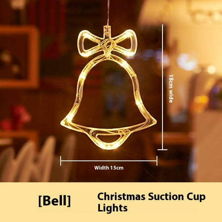 4pcs LED Christmas Window Lights Silhouette Decoration Lighted Tree-Snowflake-Star Battery Operated with Suction Cup for Christmas Window Glass Wall Indoor Decor Warm White