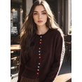 thumbnail image 4 of Delayuji Women's Knit Cardigan Single Colorful Buttons Cardigan Sweater Soft Warm Casual Outerwear Spring Clothing, 4 of 6