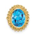 thumbnail image 1 of Diamond2Deal 14K Yellow Gold Oval Blue Topaz Chain Slide Pendant for Women (L -0.46 inch, W - 0.4 inch), 1 of 4