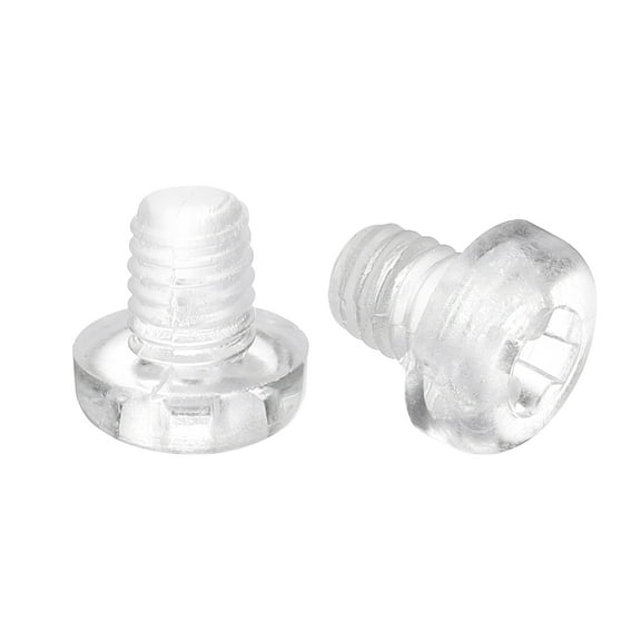 20Pcs M5x6mm Threaded Nylon Phillips Cross Pan Head Machine Screws Bolts Clear