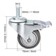 thumbnail image 2 of Ruedas de ruedas giratorias de 4pcs Tpr Rueda de la rueda de 3 pulgadas M12 x 30 mm de tallo roscado con freno 220lb de capacidad, 2 of 3