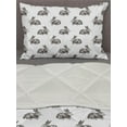 thumbnail image 3 of Bunny Comforter & Sham Bedding Set, Sketch Art Pattern with Hand-drawn Rabbits Wildlife Doodle Hare Animals, 3 pcs Duvet Set Microfiber Filling Quilt, 5 Sizes, Dark Brown and White, by Ambesonne, 3 of 4