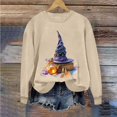 thumbnail image 5 of Women's Magic Potion Witch Hat Sweatshirts Halloween Graphic Pullover Tops Casual Crewneck Long Sleeve Shirts Comfy Fall Clothes Novelty Holiday Apparel, 5 of 6