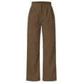 thumbnail image 2 of CHUOU High Waist Cord Wide Leg Pants Straight Trousers Women Big Size Corduroy Pants, 2 of 5