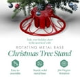 thumbnail image 4 of Home Heritage 1-1.75" Artificial Christmas Tree Rotating Metal Stand, Red, 4 of 10
