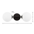 thumbnail image 3 of SAFAVIEH Hymn 2-Light LED Black Metal Wall Sconce with White Shade, 3 of 10