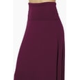 thumbnail image 5 of TheMogan Women's Casual Lounge Solid Foldable High Waist Draped Jersey Relaxed Long Maxi Skirt Dark Plum L, 5 of 7