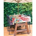thumbnail image 3 of Outdoor Tablecloth with Umbrella Hole for Patio/Picnic/Party/Camping, Coastal Waterproof Table Cloth Rectangle Table Cover Washable, Summer Beach Red Teal Coral Nautical 60"x 84", 3 of 7
