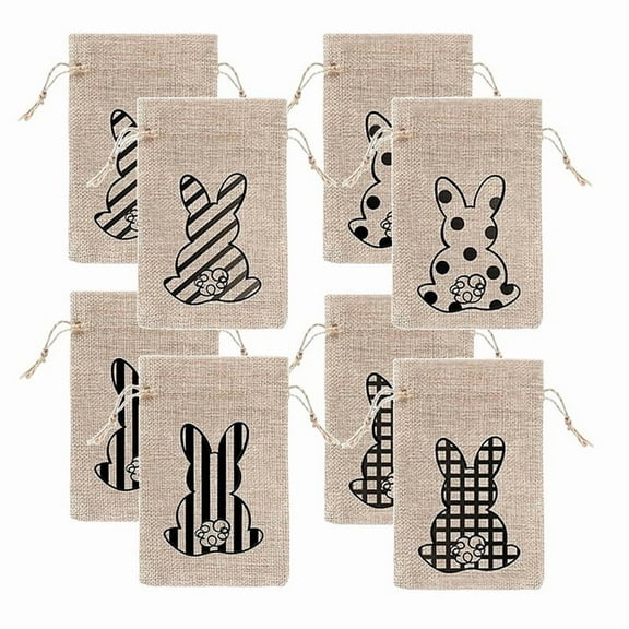 Easter Bunny Bags Easter Bunny Burlap Favor Sacks Jewelry Pouches Goody Bags for Wedding Favors Parties DIY Craft