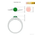 thumbnail image 4 of ANGARA Natural Classic Round Emerald Solitaire Bypass Engagement Ring in 14K White Gold for Women (Size-5mm) | May Birthstone, Birthday, Anniversary, Jewelry Gift for Women | Natural Emerald Ring, 4 of 9