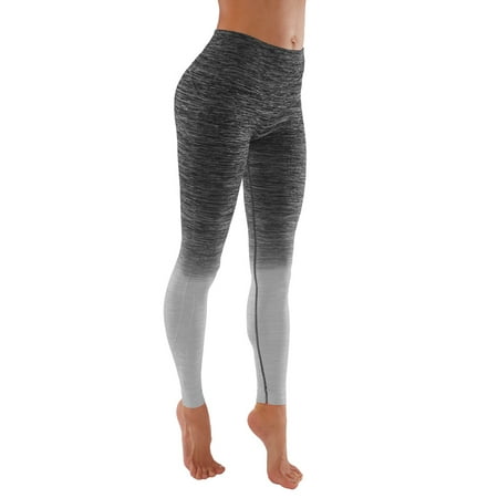 Womens Workout Full Length Leggings Ombre Space Dye