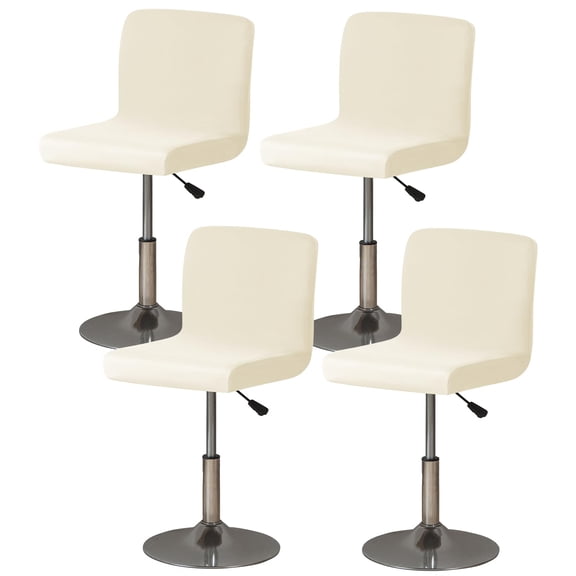 Bar Stool Covers Set of 4 Stretch Pub Counter Stool Chair Covers with Backs, Washable Square Swivel Barstool Seat for Low Short Back Dining Chair