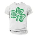 thumbnail image 2 of lcziwo St Patricks Days Shirts Men Green Shamrock Print Tees Casual Streetwear Short Sleeve Pullover Tops Crewneck Big and Tall Daily T Shirts Holiday Sales,White,XL, 2 of 6