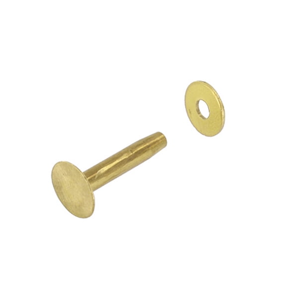 BRB12 #12 Brass Rivets w/ Burrs, Solid Brass (100 sets per bag)