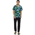 thumbnail image 3 of Stylore Hawaiian Shirt for Men Relaxed-Fit Funky Flamingo Black Blue 5XL, 3 of 5
