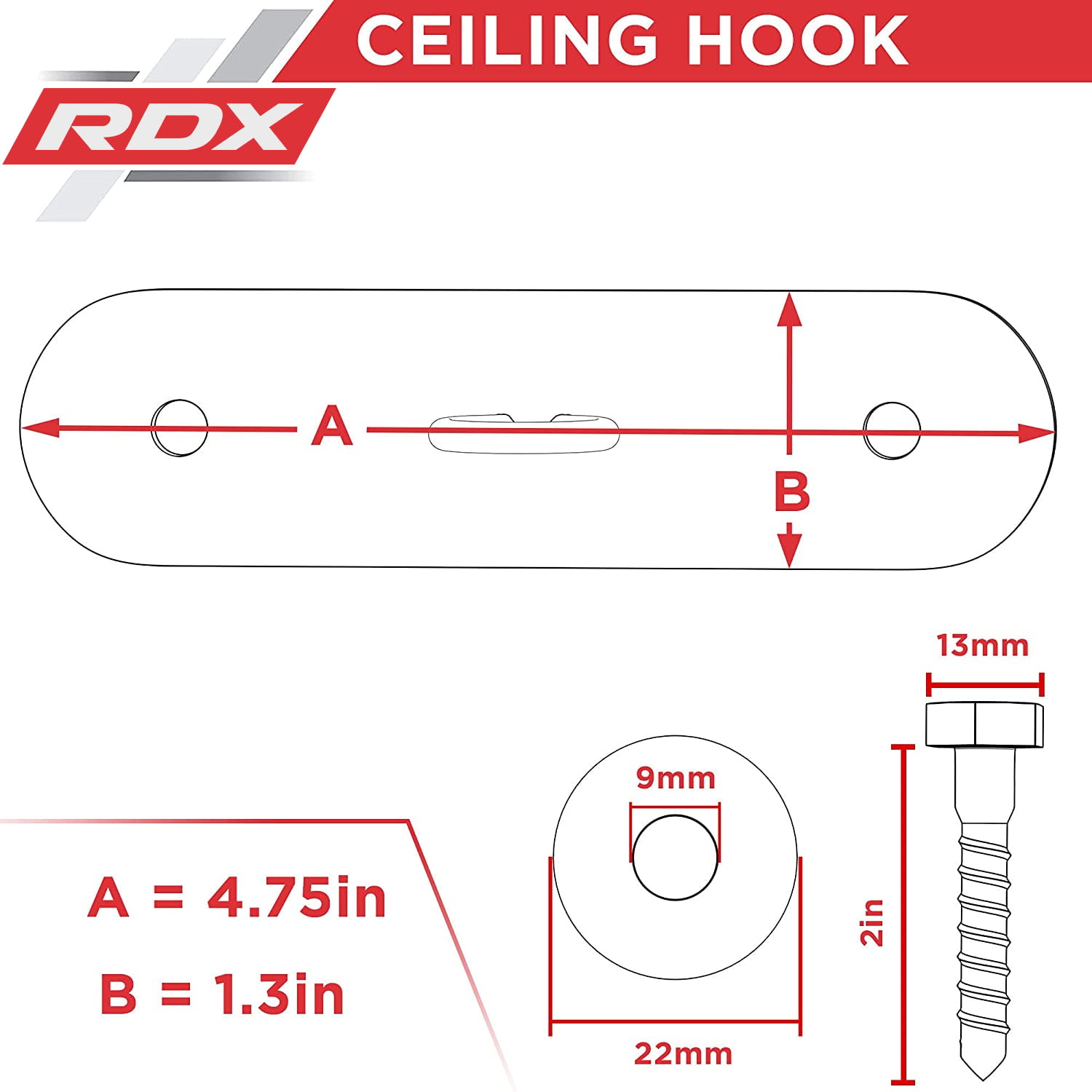 RDX 360 Degree Swivel Punch Bag Steel Ceiling Hook Wall Bracket Boxing MMA 