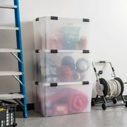 IRIS 156 Qt Storage Box with Gasket Seal Lid- Heavy Duty Moving Containers with Tight Latch, 3Pk