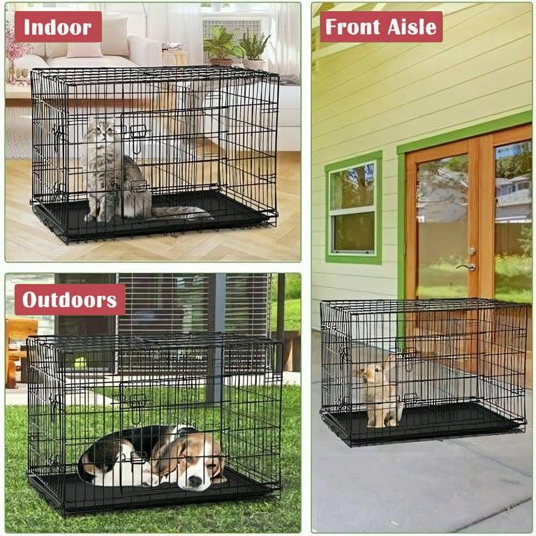 Double sided dog crate online