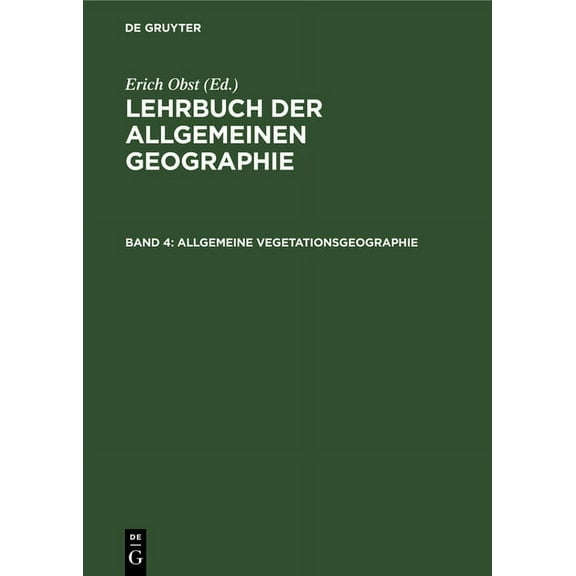 Allgemeine Vegetationsgeographie, (Hardcover)