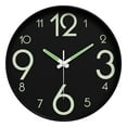 thumbnail image 1 of Lipstore Glow in The Dark Wall Clock 25cm Timepiece for Living Room Office Decoration Style C, 1 of 8