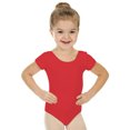 thumbnail image 1 of Girls' Team Basics Short Sleeve Leotard Red (size-6-8 ), 1 of 7
